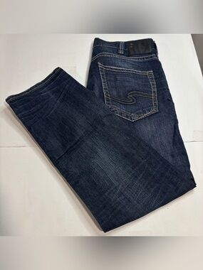 Silver Jeans Mens 33x30 Blue Denim Pants Eddie Thick Stitch Casual